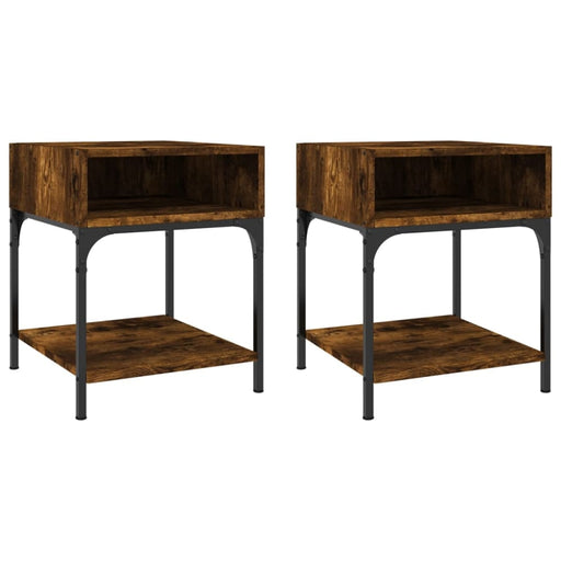 Bedside Tables 2 Pcs Smoked Oak 40x41x50 Cm Engineered Wood