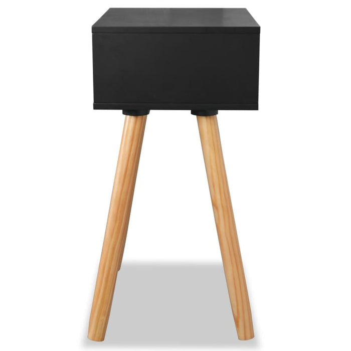 Bedside Tables 2 Pcs Solid Pinewood 40x30x61 Cm Black Xaaiao
