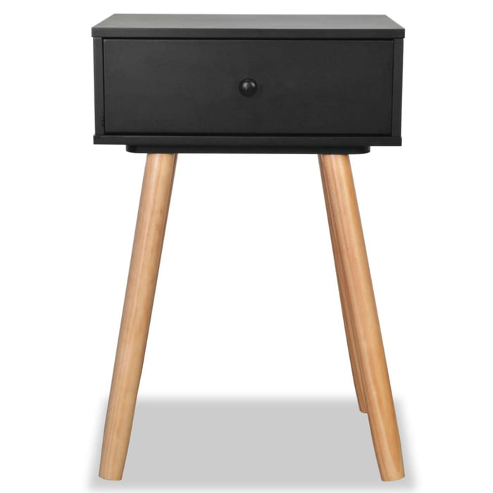 Bedside Tables 2 Pcs Solid Pinewood 40x30x61 Cm Black Xaaiao