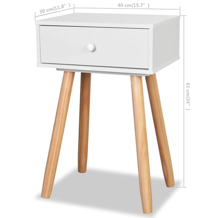 Bedside Tables 2 Pcs Solid Pinewood 40x30x61 Cm White Xaaiab