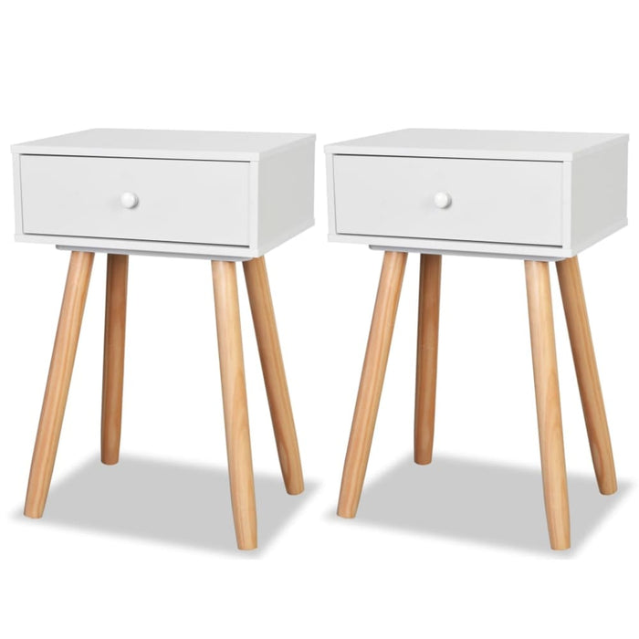 Bedside Tables 2 Pcs Solid Pinewood 40x30x61 Cm White Xaaiab