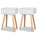 Bedside Tables 2 Pcs Solid Pinewood 40x30x61 Cm White Xaaiab
