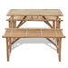 Beer Table With 2 Benches 100 Cm Bamboo Aopbx