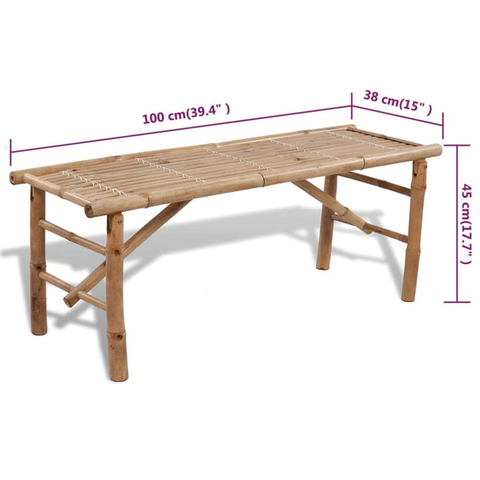 Beer Table With 2 Benches 100 Cm Bamboo Aopbx