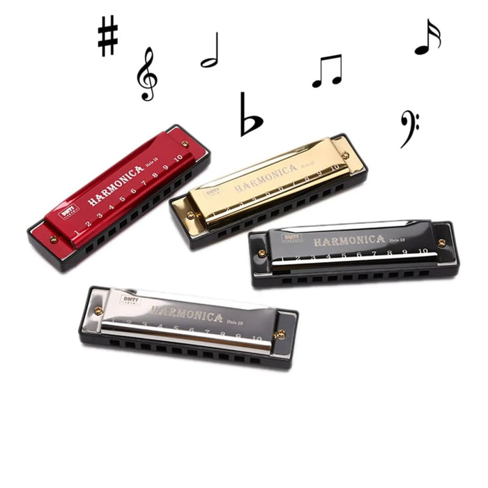 Beginner Harmonica In Key Of c 10 Hole Diatonic With Case