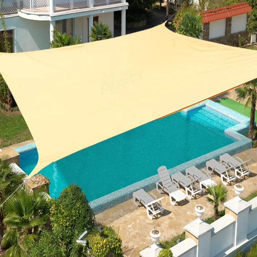 Beige 300d Waterproof Polyester Square Rectangle Shade Sail