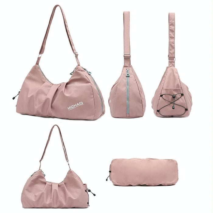 Beige Swimming Bag With Shoe Compartment Dry/wet Separation