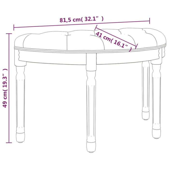 Bench 81.5x41x49 Cm Beige Linen Taaabn