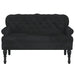 Bench With Backrest Black 119.5x64.5x75 Cm Velvet Tixolo