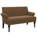 Bench With Backrest Brown 120x62x75.5 Cm Faux Suede Leather