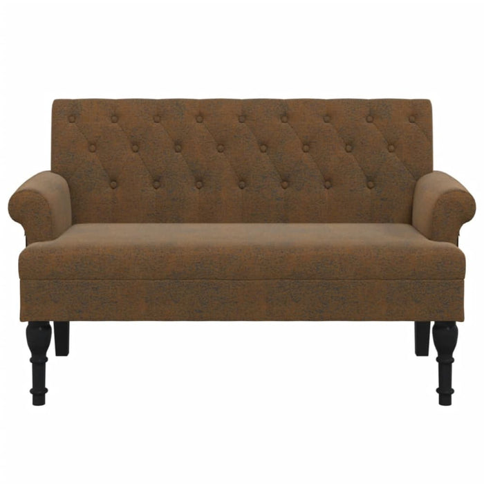 Bench With Backrest Brown 120x62x75.5 Cm Faux Suede Leather