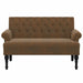 Bench With Backrest Brown 120x62x75.5 Cm Faux Suede Leather