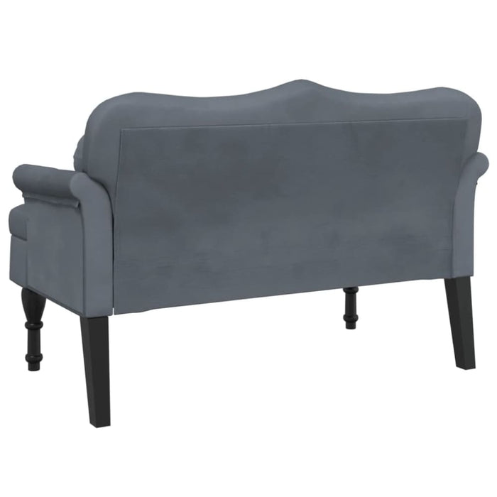 Bench With Cushions Dark Grey 120.5x65x75 Cm Velvet Tixoao