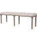 Bench Linen Solid Wood 150x40x48 Cm Cream White Xaptlo