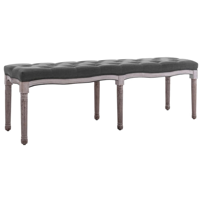 Bench Linen Solid Wood 150x40x48 Cm Dark Grey Xaptlx