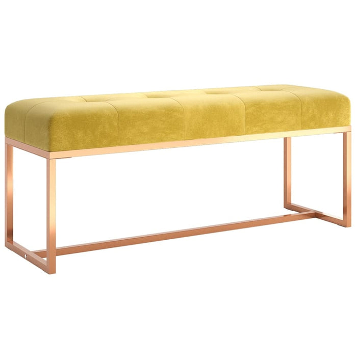 Bench Mustard Yellow 110x36x45 Cm Velvet Tpblbx