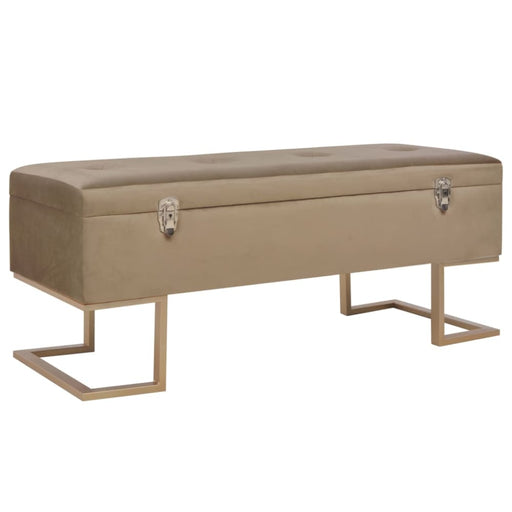 Bench With Storage Compartment 105 Cm Beige Velvet Xaipia