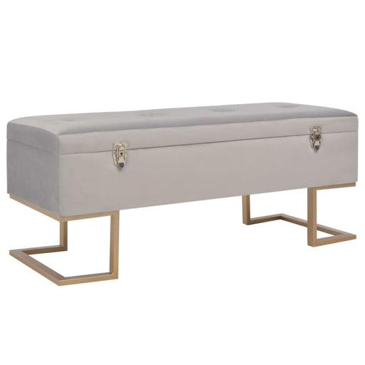 Bench With Storage Compartment 105 Cm Grey Velvet Xaipit