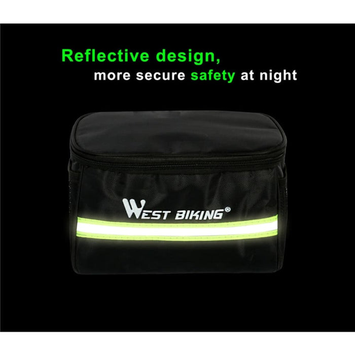 Bicycle Front Bag With Reflective Stripe