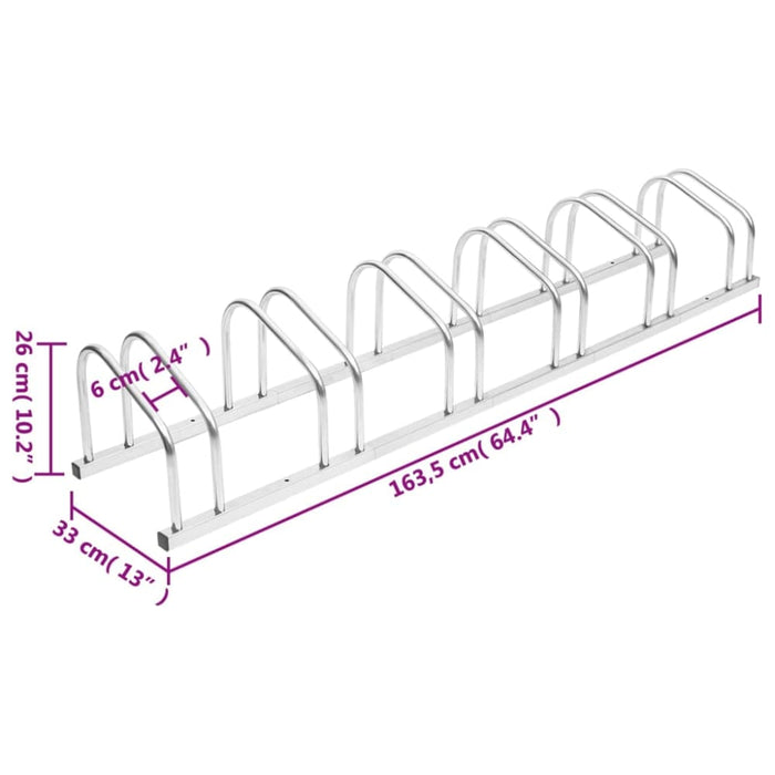 Bike Rack For 6 Bikes Galvanised Steel Opaaxo