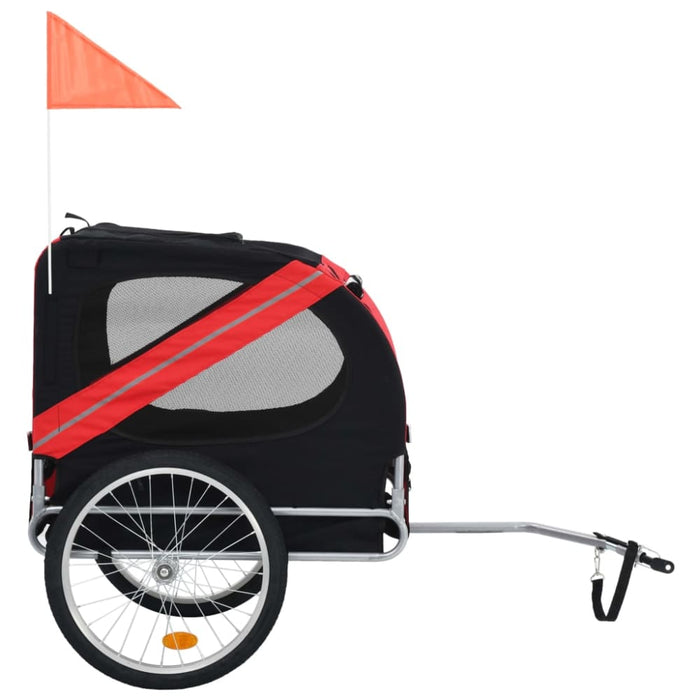 Dog Bike Trailer Red And Black Koill