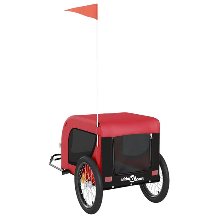 Dog Bike Trailer Red And Black Oxford Fabric Iron Kabbl