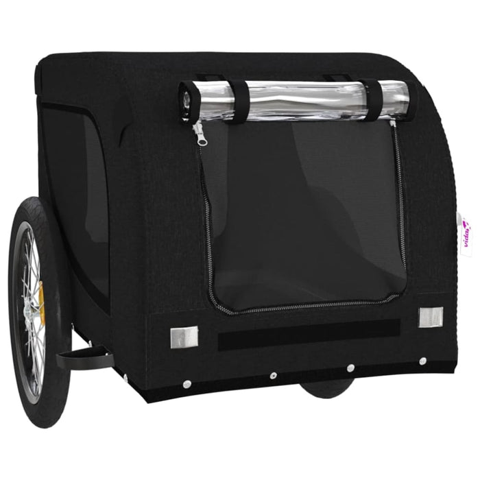 Dog Bike Trailer Black Oxford Fabric And Iron Kabob