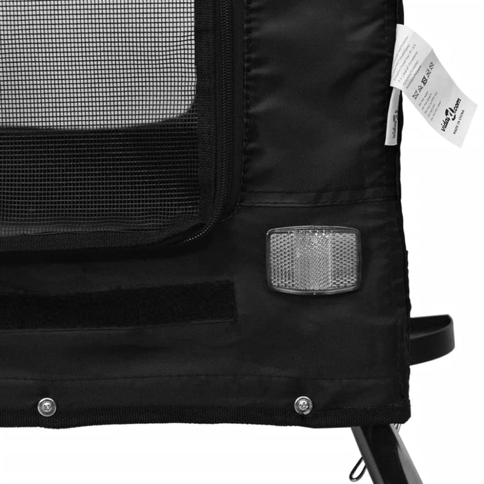Dog Bike Trailer Black Oxford Fabric and Iron Kabto
