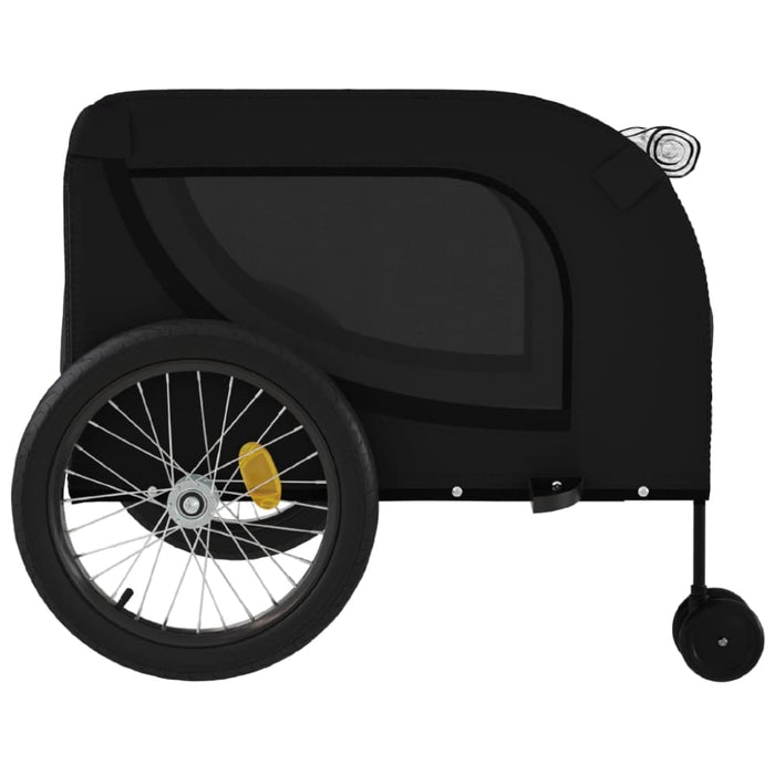 Dog Bike Trailer Black Oxford Fabric and Iron Kabto