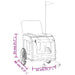 Dog Bike Trailer Black Oxford Fabric and Iron Kabto