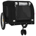Dog Bike Trailer Black Oxford Fabric and Iron Kabto