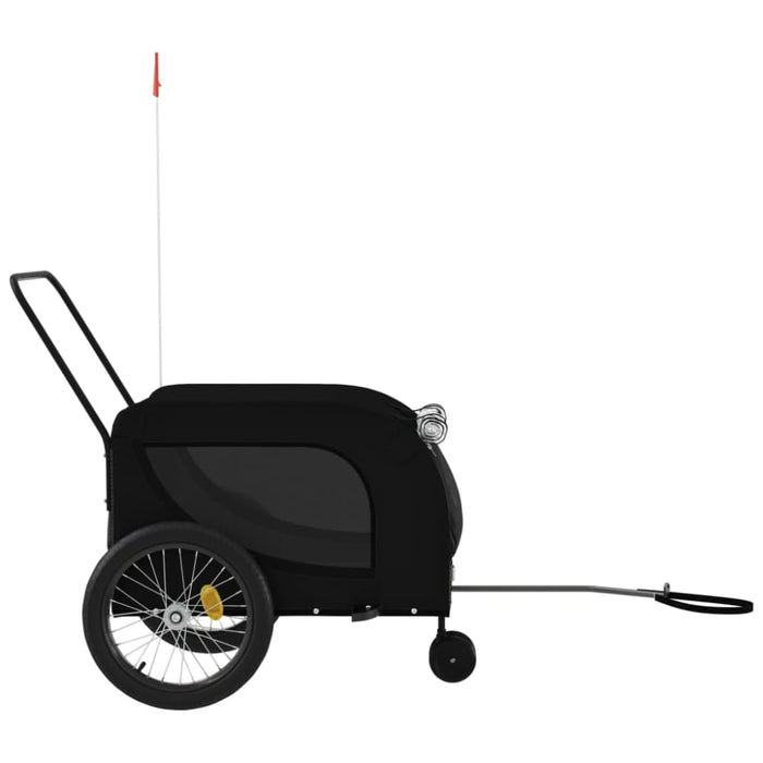 Dog Bike Trailer Black Oxford Fabric and Iron Kabto