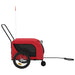 Dog Bike Trailer Red And Black Oxford Fabric Iron Kabxb