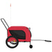 Dog Bike Trailer Red and Black Oxford Fabric Iron Kabxi