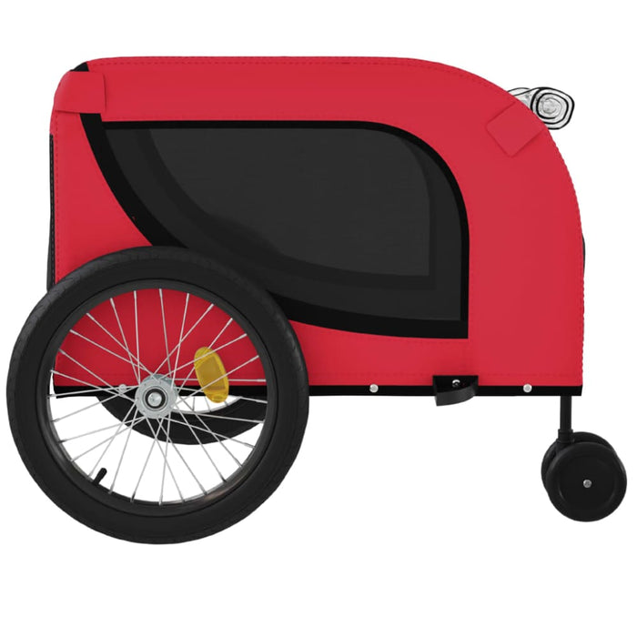 Dog Bike Trailer Red and Black Oxford Fabric Iron Kabxi