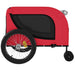 Dog Bike Trailer Red and Black Oxford Fabric Iron Kabxi