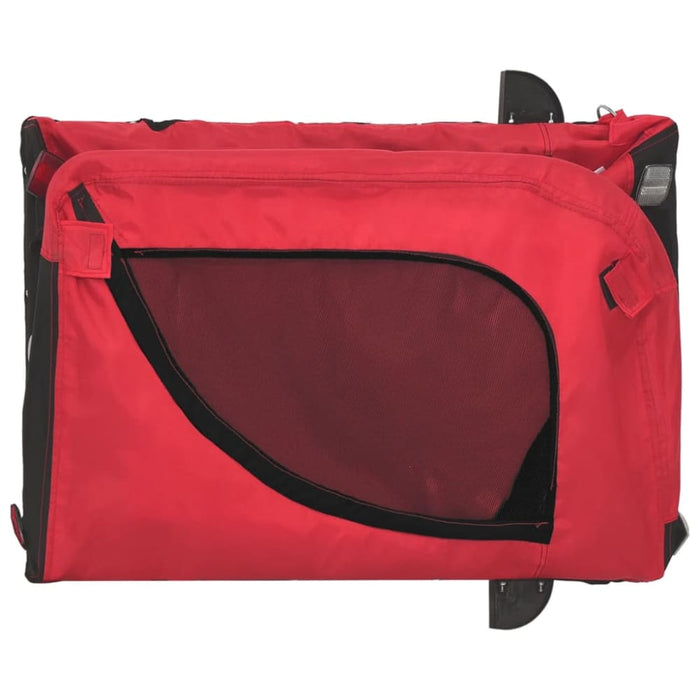 Dog Bike Trailer Red and Black Oxford Fabric Iron Kabxi