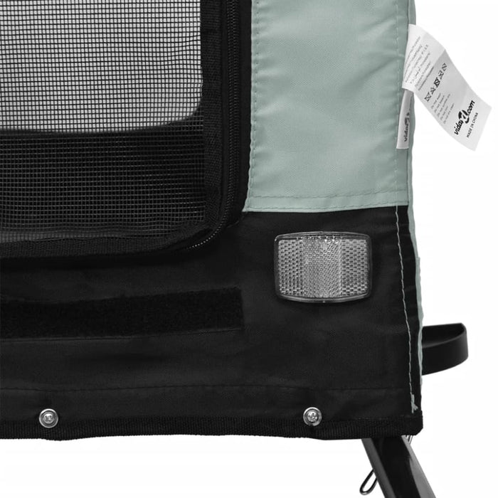 Pet Bike Trailer Grey and Black Oxford Fabric Iron Kabbb
