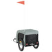 Pet Bike Trailer Grey and Black Oxford Fabric Iron Kabbb
