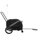 Dog Bike Trailer Grey And Black Oxford Fabric Iron Ktkbx