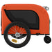 Dog Bike Trailer Orange and Black Oxford Fabric Iron Kabok
