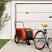 Dog Bike Trailer Orange and Black Oxford Fabric Iron Kabxl