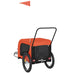Dog Bike Trailer Orange and Black Oxford Fabric Iron Kabxl