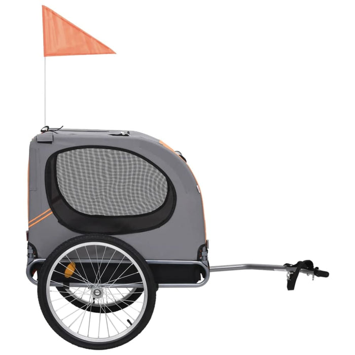 Dog Bike Trailer Orange And Grey Koili