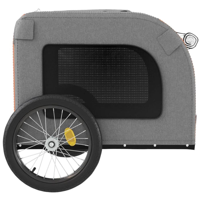 Dog Bike Trailer Orange And Grey Oxford Fabric Iron Ktnti