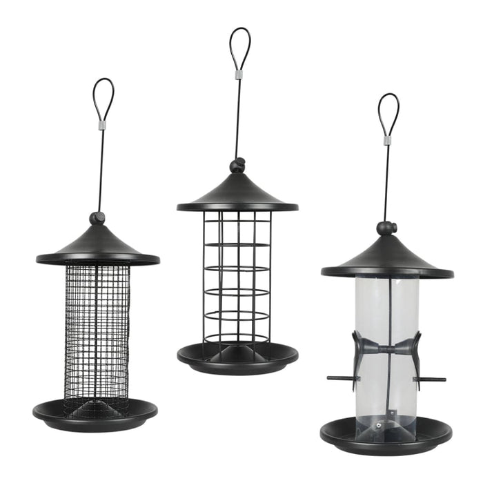 3x Bird Feeder Hanging Wild Seed Container Hanger Stand