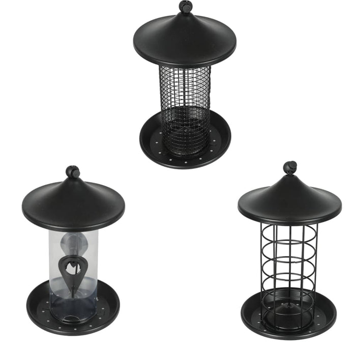 3x Bird Feeder Hanging Wild Seed Container Hanger Stand