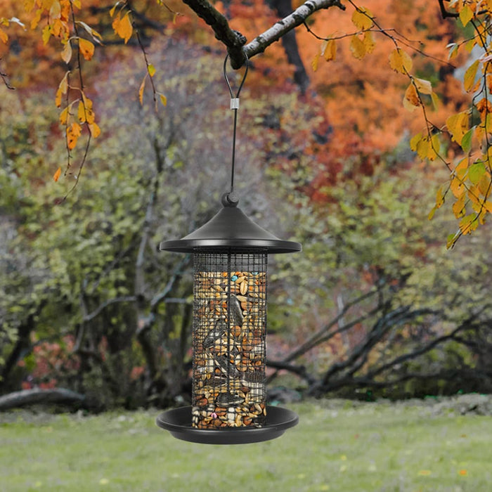 3x Bird Feeder Hanging Wild Seed Container Hanger Stand