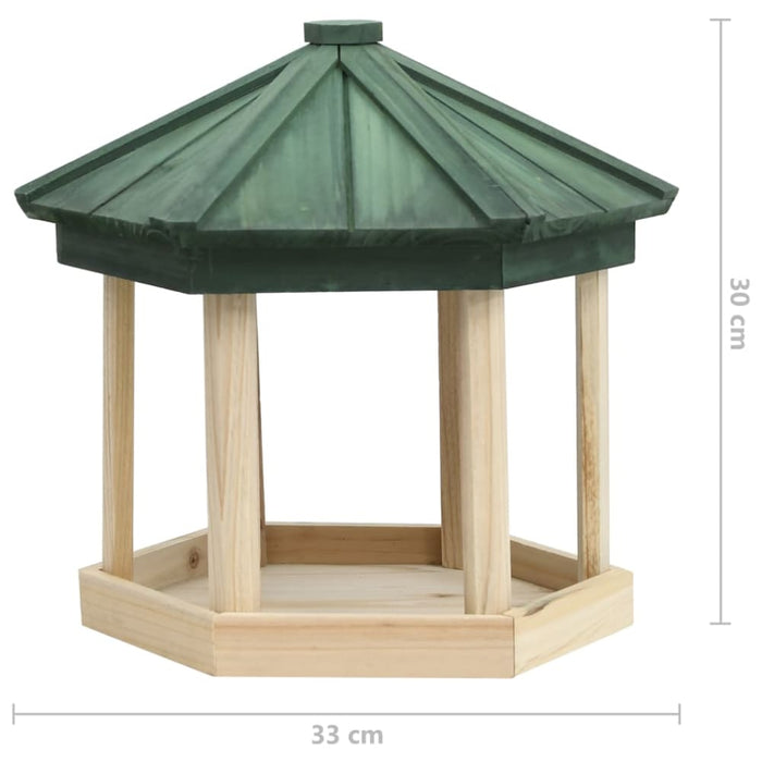 Bird Feeder Octagon Solid Firwood 33x30 Cm Toanol