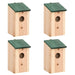 Bird House Nesting Box Wood 4 Pcs Aobox